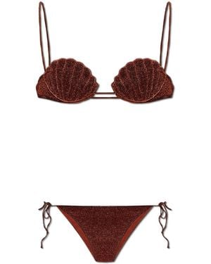 Oséree Two-Piece Swimsuit With Lurex Thread - Brown