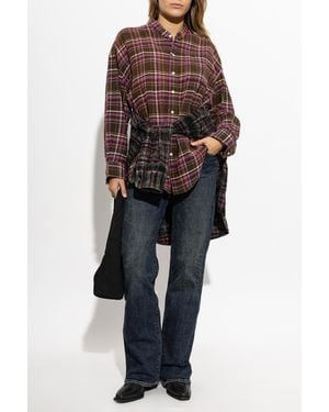 R13 Plaid Pattern Shirt - Black