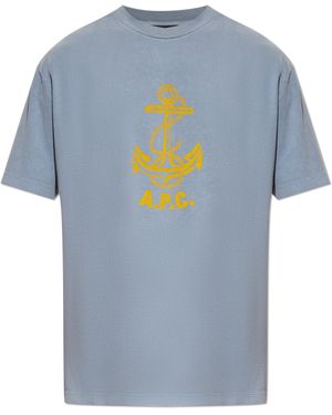 A.P.C. T-Shirt With "Cohbs" Print - Blue