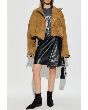 Anine Bing Skirt With Leather Trim - Black