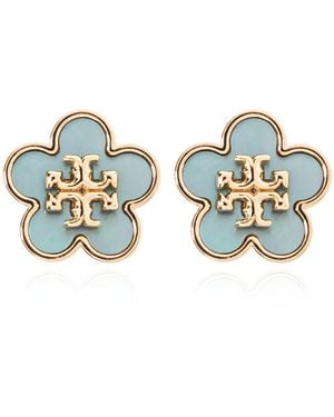 Tory Burch Earrings With Logo - Blue
