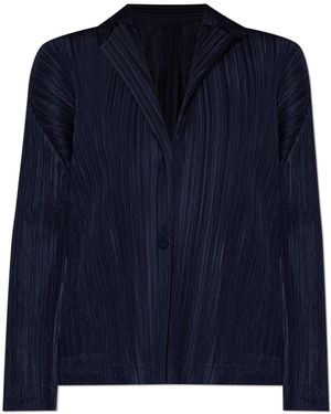 Pleats Please Issey Miyake Pleated Blazer - Blue