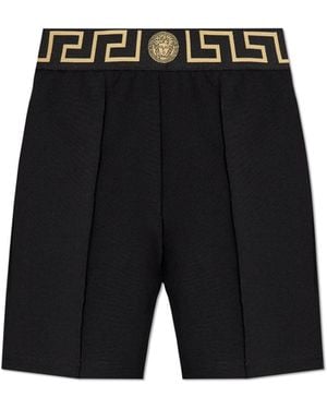 Versace Shorts With Logo - Black