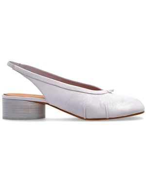 Maison Margiela Leather Heeled Shoes With 'Tabi' Toe - White