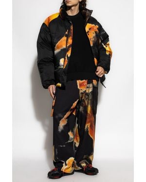 Y-3 Down Jacket With Pattern - Black