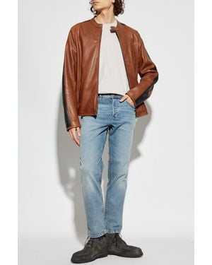 DIESEL Leather Jacket 'L-Orenn' - Blue