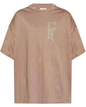 Fear Of God T-Shirt With Print - Natural