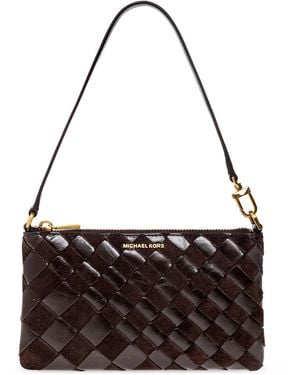 MICHAEL Michael Kors 'Jet Set' Leather Shoulder Bag - Black