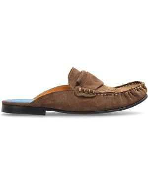 Marni Leather Slides - Brown