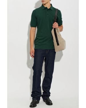 Etro Cotton Polo Shirt With Embroidered Logo - Green