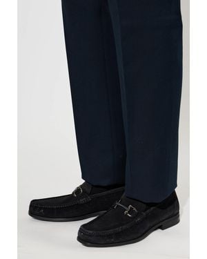 Ferragamo "Grandioso" Suede Loafers - Blue