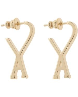 Ami Paris Brass Earrings - White