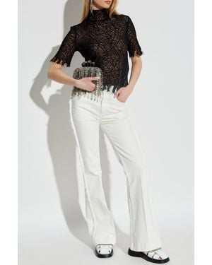 McQueen Jeans With Raw Finish - White