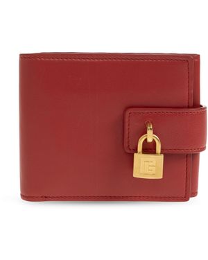 Balmain Leather Wallet - Red
