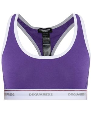 DSquared² Lingerie Top With Logo - Purple