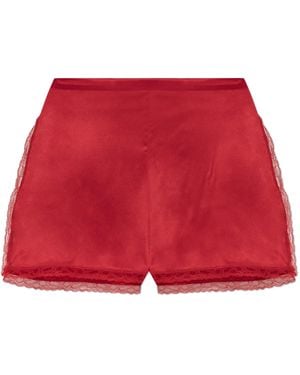 Dries Van Noten Silk Shorts - Red