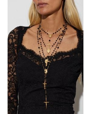 Dolce & Gabbana Necklace With A Religious Motif - Black