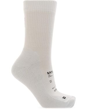 Satisfy Logo Socks - White