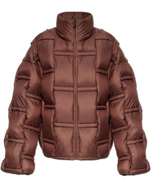RAXXY Down Jacket With Stand-Up Collar - Brown