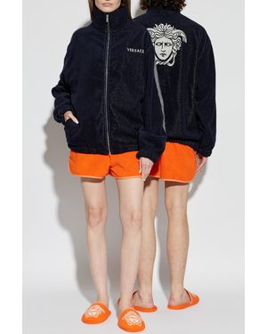 Versace Terry Cotton Shorts - Blue