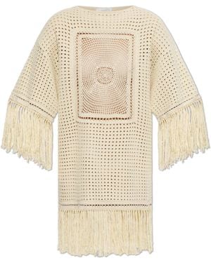 Zimmermann Top With Fringes - Natural