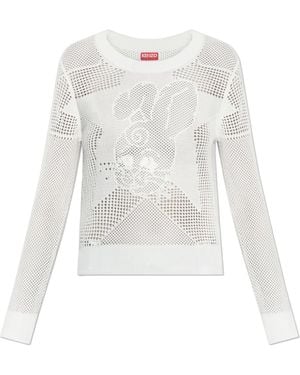 KENZO Jumper With Decorative Knit - White