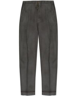 Maison Margiela Creased Trousers With Vintage Effect - Grey