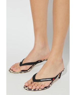 DSquared² Heeled Mules With Logo - Natural