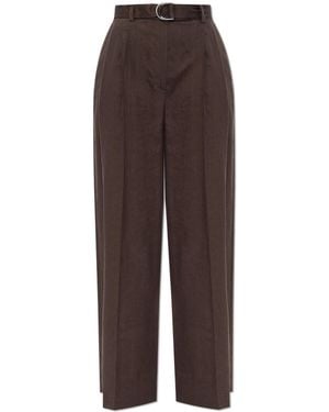 Helmut Lang Wide-Leg Crease Trousers - Brown