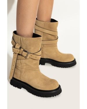 Moschino Suede Ankle Boots - Natural