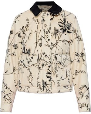 Woolrich Jacket With Patterned Velvet Finish - Natural