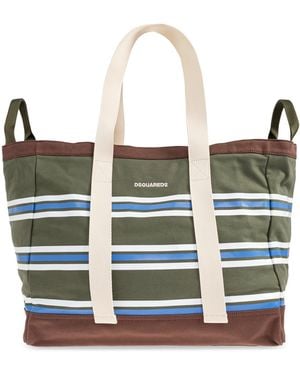 DSquared² Striped Pattern 'Shopper' Bag - Green