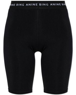 Anine Bing 'Dan' Short Training Leggings - Black