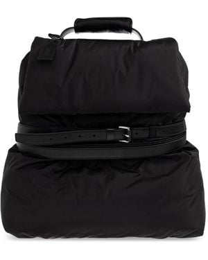 Moschino Backpack With A Leather Strap - Black