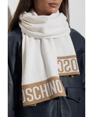 Moschino Scarf With Logo - Gray