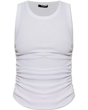 Balmain Top With Sides Gathered With Drawstrings - White