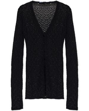Dolce & Gabbana Transparent Turtleneck Cardigan - Black