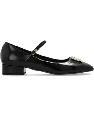 Dolce & Gabbana Patent Leather Mary Jane Flats - Black