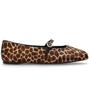 Kate Spade "Halo" Ballerinas With Giraffe Motif - Brown