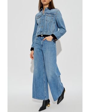 Marni Denim Jacket With Velvet Inserts - Blue