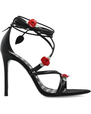 Sophia Webster Rosette Heeled Sandals - Black
