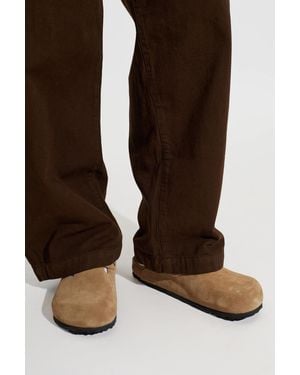 Birkenstock Boston Bs Slides - Brown