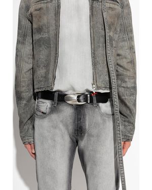 DIESEL Leather Belt 'B-Rop 30' - Gray