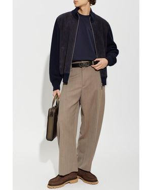 Ferragamo Jacket With Stand-Up Collar - Blue