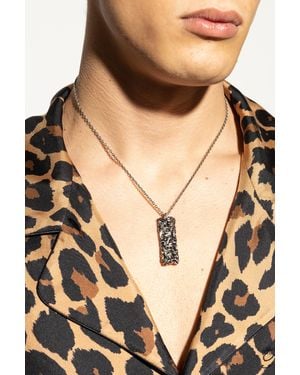 Versace Necklace With A Logo Pendant - Black