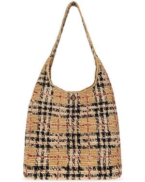 Burberry 'Margate Large' Hobo Bag - Natural