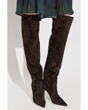Gianvito Rossi Suede Heeled Boots "Hansen" - Black