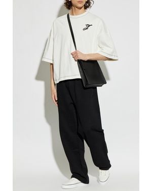 Jacquemus Sweatpants With Embroidered Logo - White
