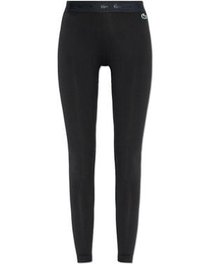 Lacoste Leggings With Logo Patch - Black