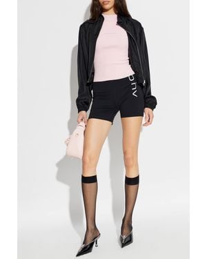 Alexander Wang Silk Jacket With Logo - Black
